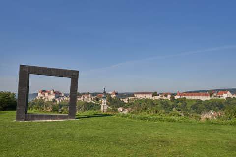 Gemeinde Hochburg-Ach Bezirk Braunau Duttendorf Aussicht Bilderrahmen Burghausen (Dirschl Johann) Österreich BR